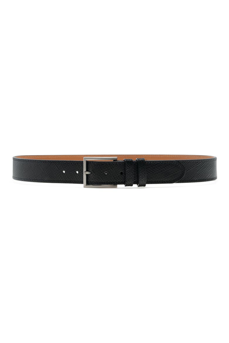 Eastwood Pebble Leather Belt, Main, color, BLACK