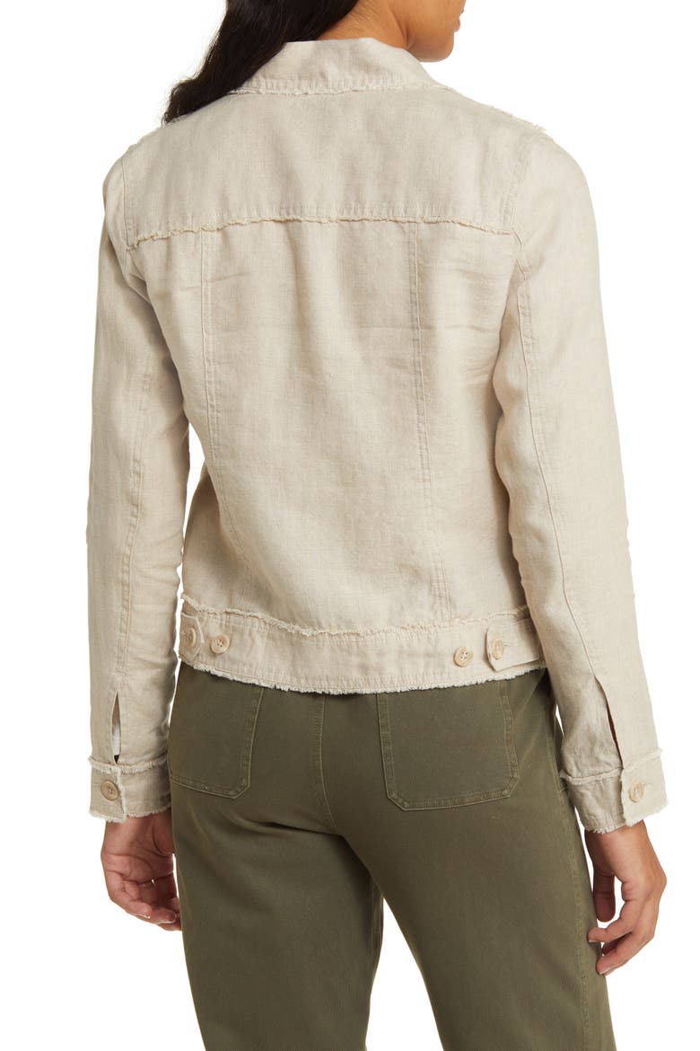 Two Palms Linen Raw Edge Jacket, Alternate, color, NATURAL