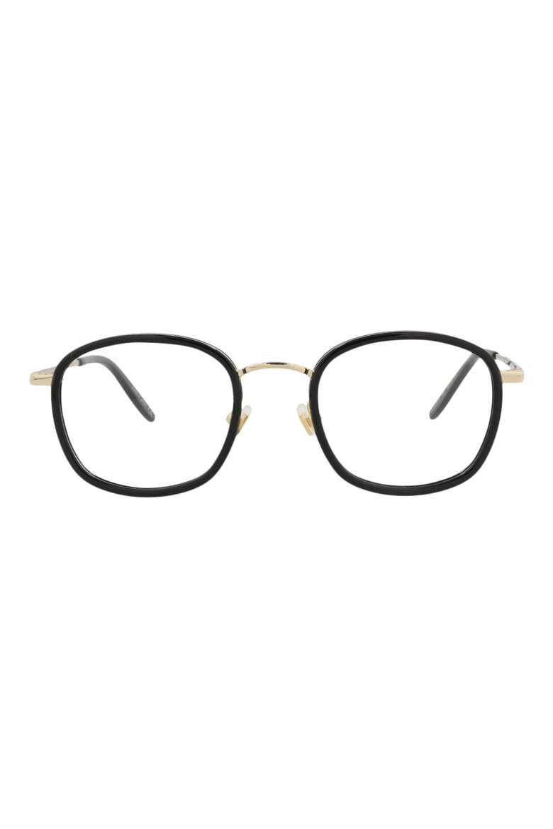 49mm Square Optical Frames, Main, color, BLACK GOLD TRANSPARENT