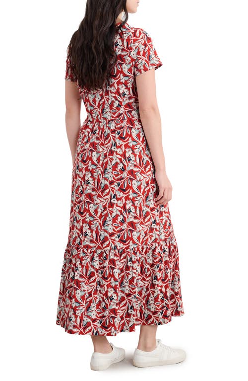Shop Seasalt Cornwall Tor View Tiered Maxi Dress In St Eia Campions Tomato