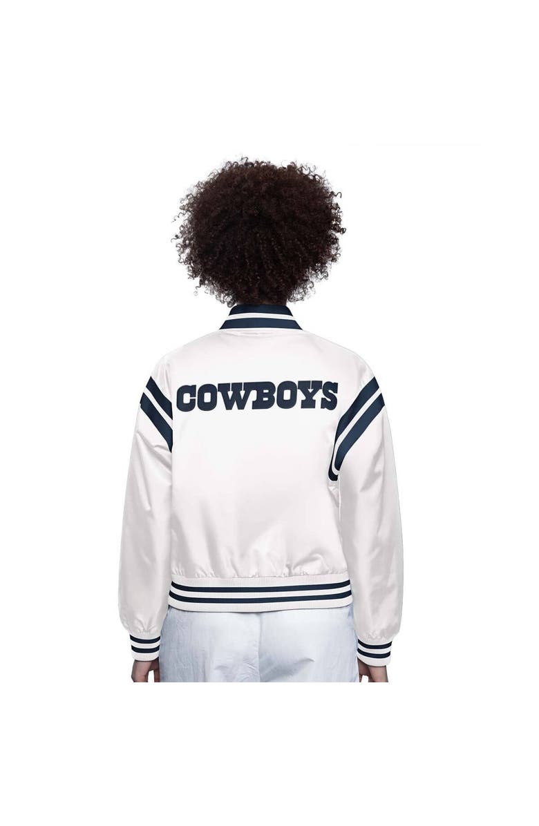 STARTER Women's Starter  White Dallas Cowboys Full Count Full-Snap Varsity Jacket, Alternate, color, 