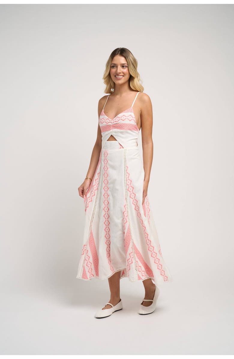 GUADALUPE DESIGN Filomena Linen Dress, Alternate, color, Pink