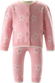 Rachel Riley Daisy Knit Cardigan & Leggings Set