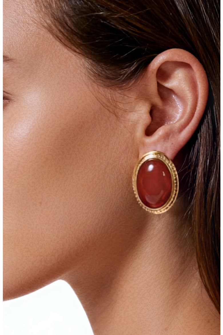 Large Babylon Earrings, Alternate, color, Red