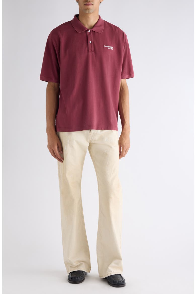 Egnes Logo Cotton Piqué Polo, Alternate, color, MAROON RED