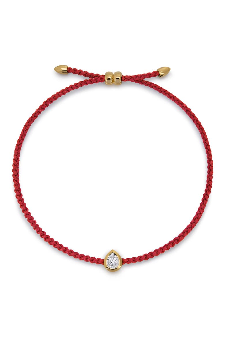 Lab Grown Diamond Pear Slider Bracelet, Main, color, 18CT GOLD VERMEIL