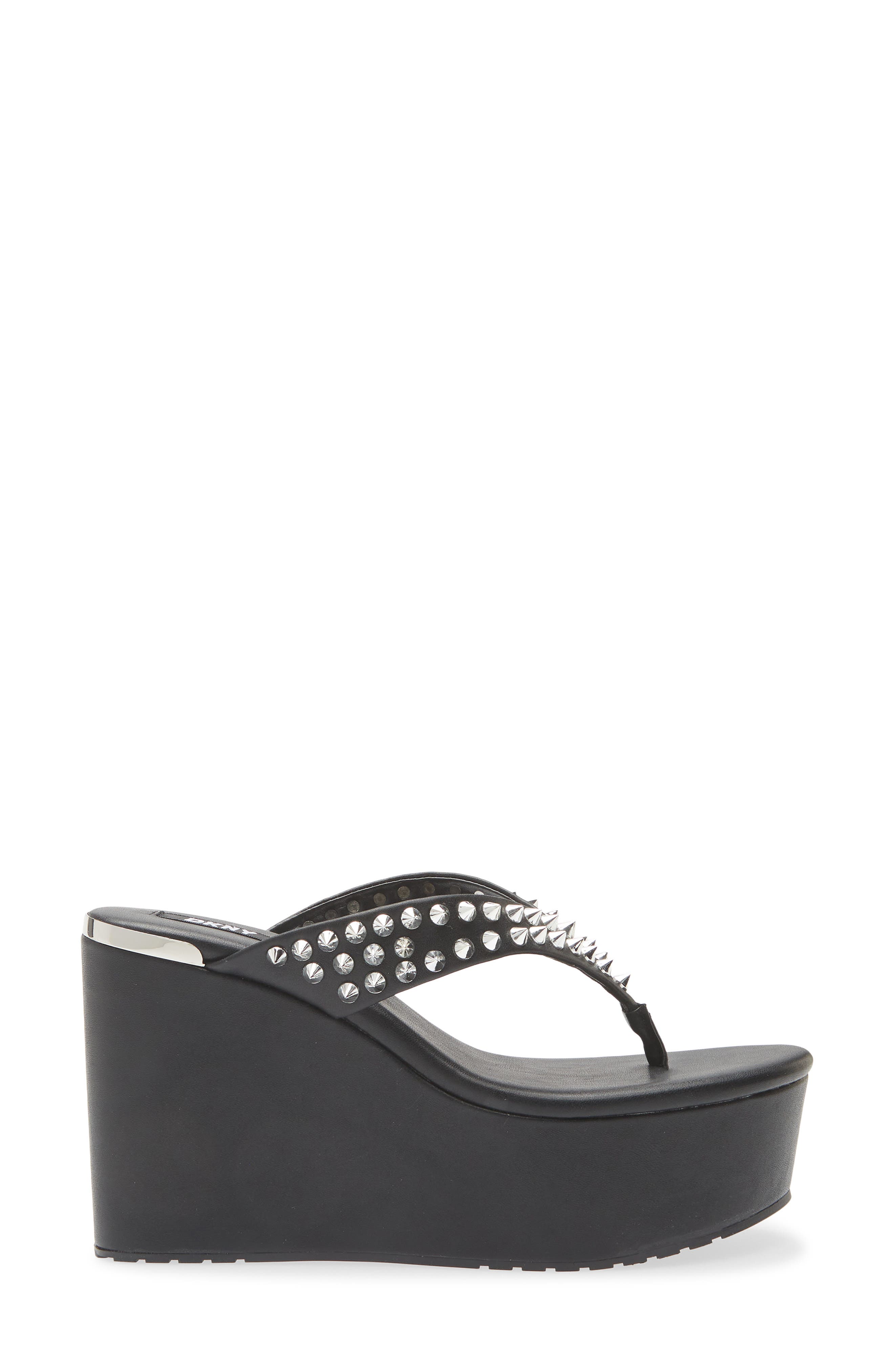 Tina Studded Platform Flip Flop, Alternate, color, BLACK