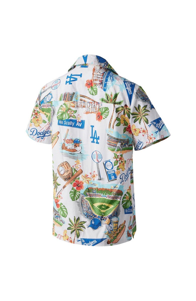 Reyn Spooner Women's Reyn Spooner White Los Angeles Dodgers Scenic Camp Button-Up Shirt, Alternate, color,