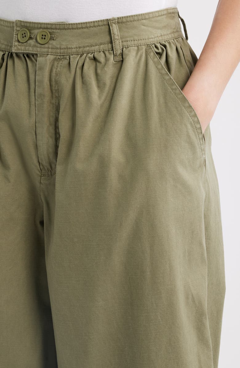 Topshop Ripstop Cotton Balloon Pants, Alternate, color, Khaki