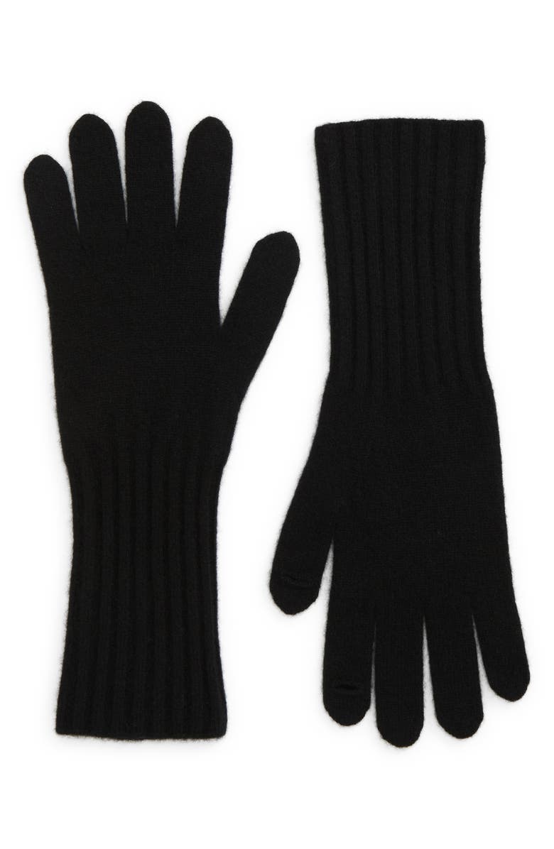 Vince Boiled Cashmere Gloves, Main, color, 001Blk