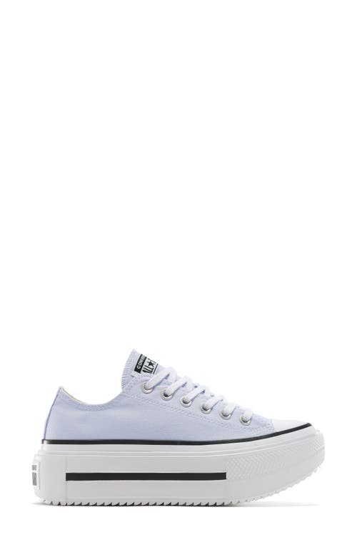 Converse Gender Inclusive Chuck Taylor All Star Lift Double Stack Low Top Platform Sneaker In Blueberry Ice/white/black