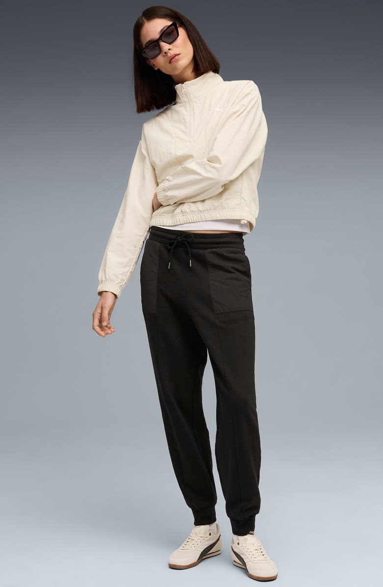 PUMA Comfort High Waist Fleece Sweatpants, Alternate, color, Puma Black