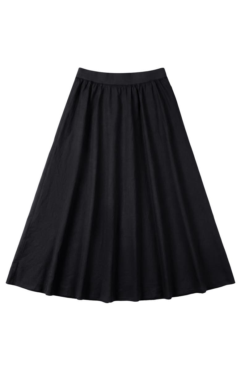 Red Myth Midi Elastic Waist Wide Sweep Gauze Skirt, Main, color, Black