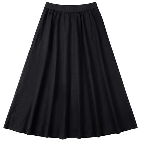 Midi Elastic Waist Wide Sweep Gauze Skirt
