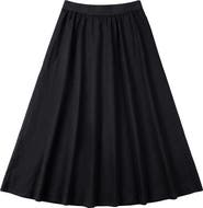 Red Myth Midi Elastic Waist Wide Sweep Gauze Skirt
