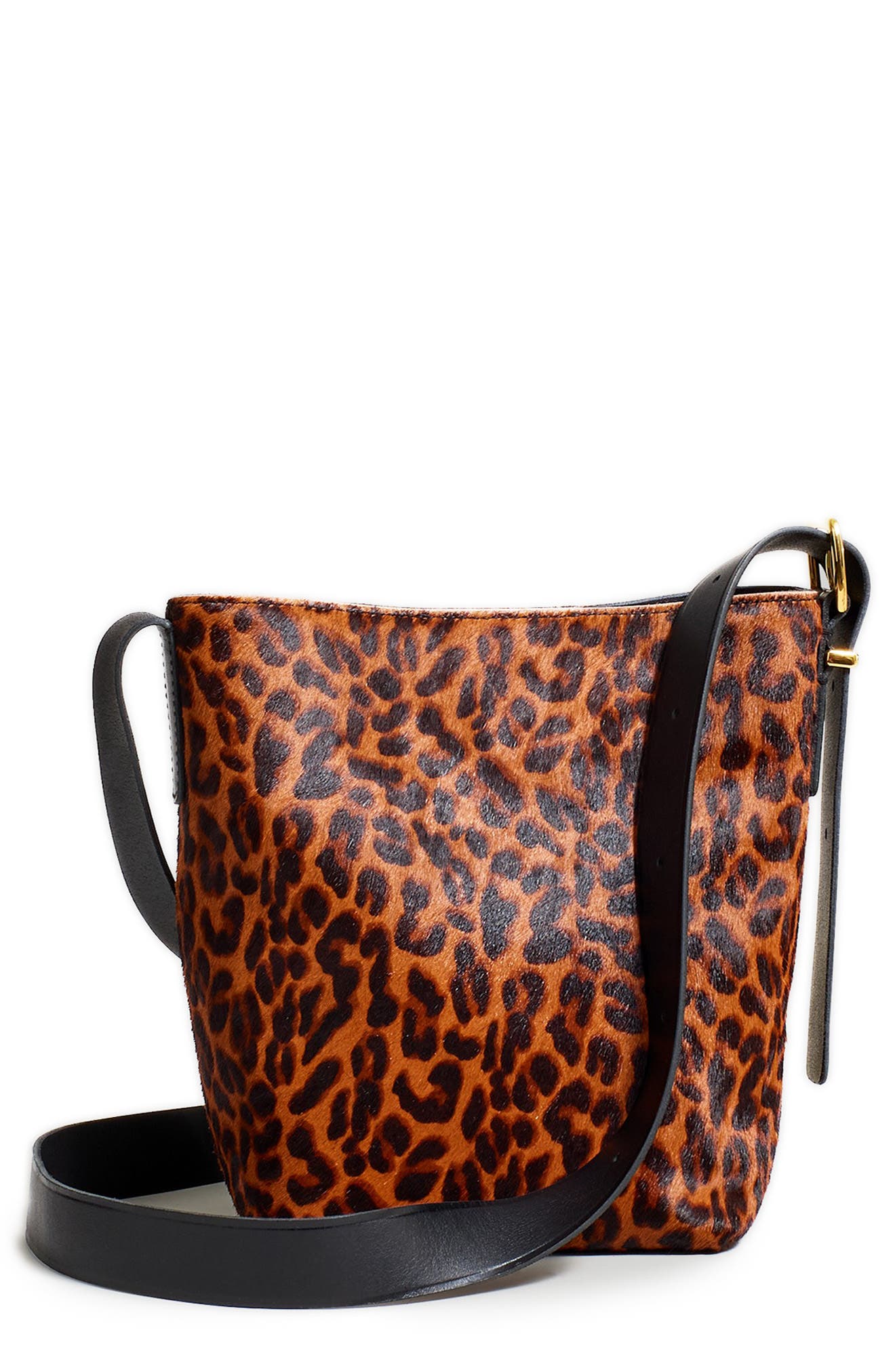 Madewell Genuine Calf Hair Essentials Mini Bucket Bag, Main, color, 