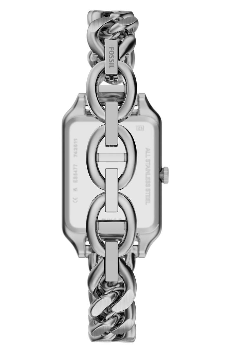 Fossil Raquel Tank Curb Chain Bracelet Watch, 23mm x 38mm, Alternate, color, 