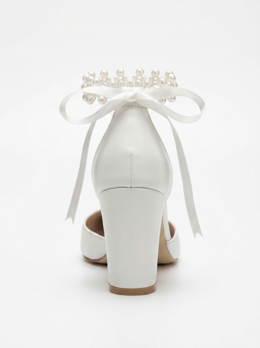Zia Ribbon Block Heel Bridal Pump, Alternate, color, Ivory