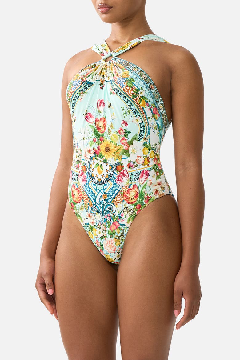 Diamond Neck Thick Strap One Piece W Rings, Alternate, color, Magic Of The Mercado