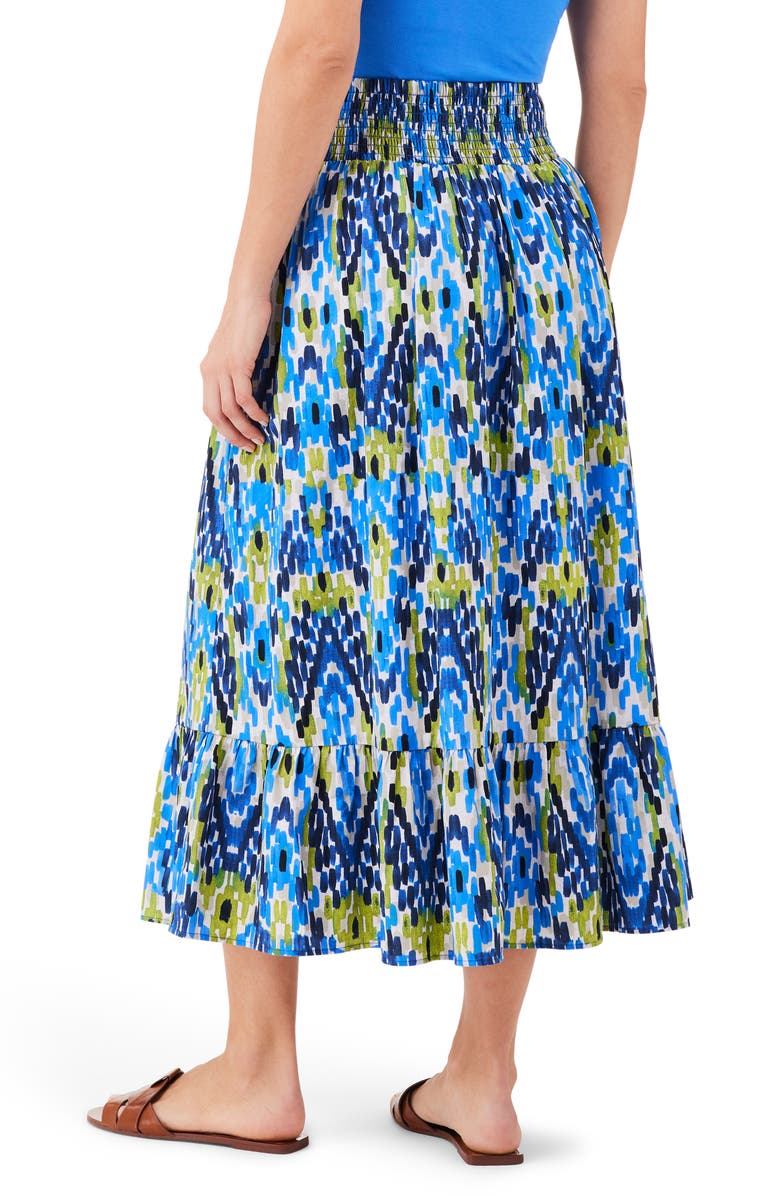 NIC+ZOE Diamond Dash Tiered Maxi Skirt, Alternate, color, Blue Multi