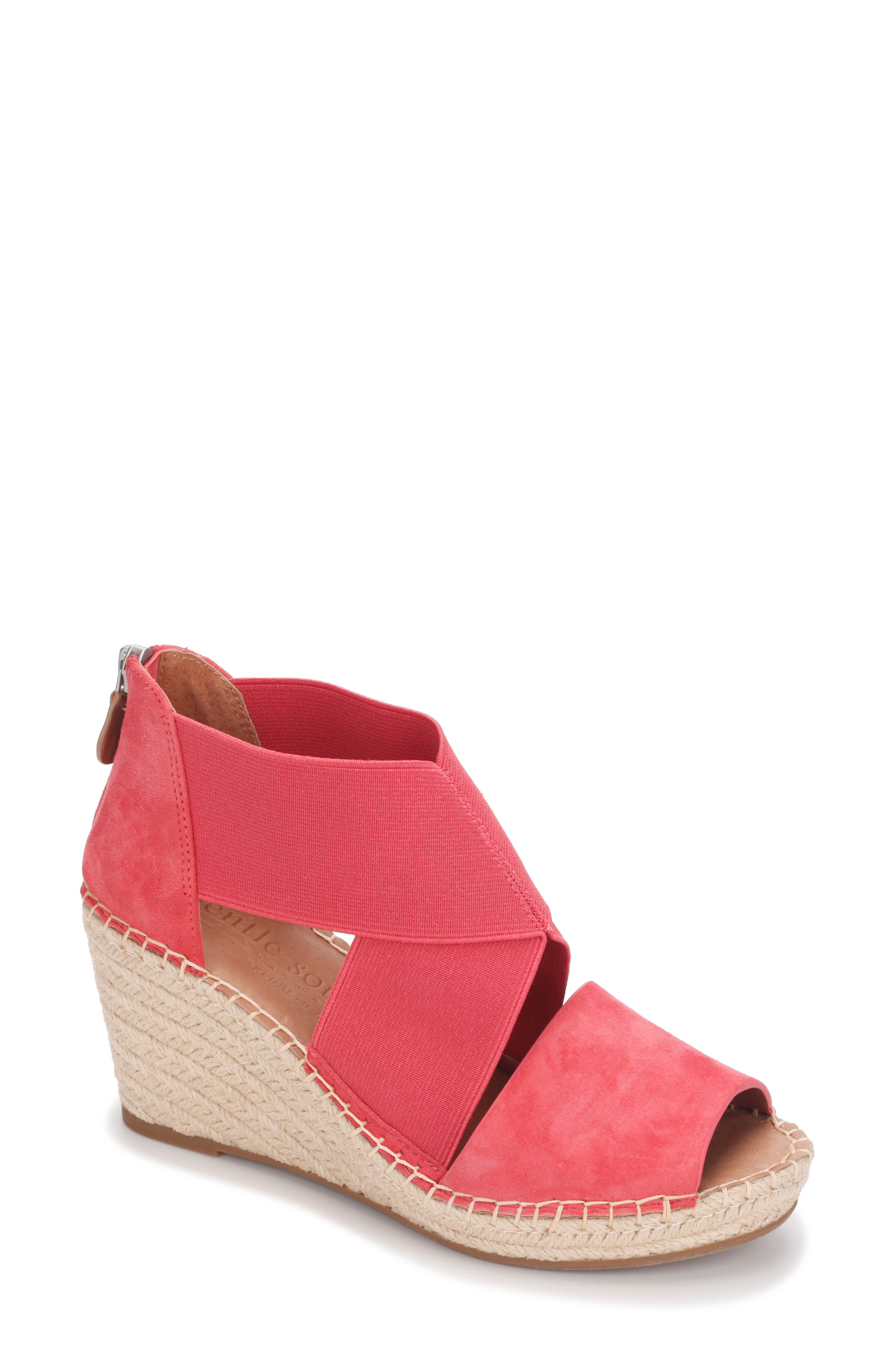 Signature Colleen Espadrille Wedge Sandal, Main, color, CORAL
