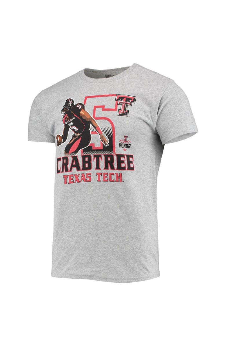 Retro Brand Men's Original Retro Brand Michael Crabtree Heathered Gray Texas Tech Red Raiders Ring of Honor T-Shirt, Alternate, color, Heather Gray