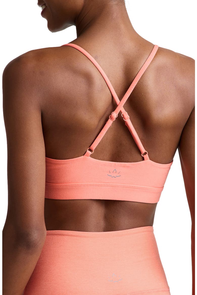 Twist Front Strappy Sports Bra, Alternate, color, DREAMSICLE HEATHER