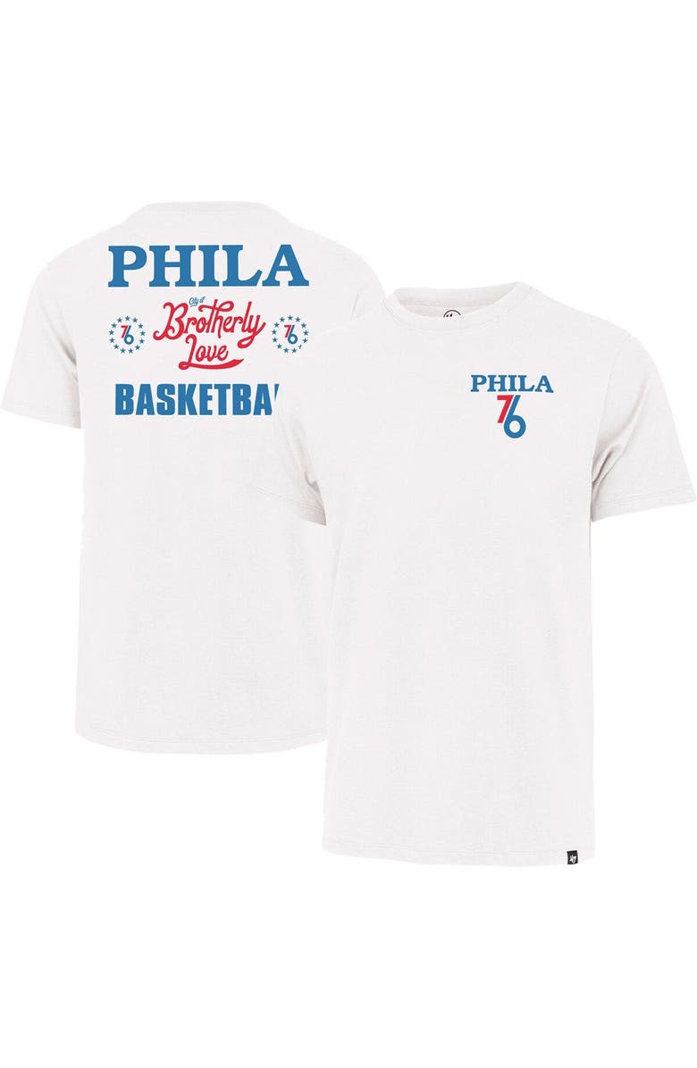 '47 Men's '47  White Philadelphia 76ers 2022/23 City Edition Backer Franklin T-Shirt, Main, color, 