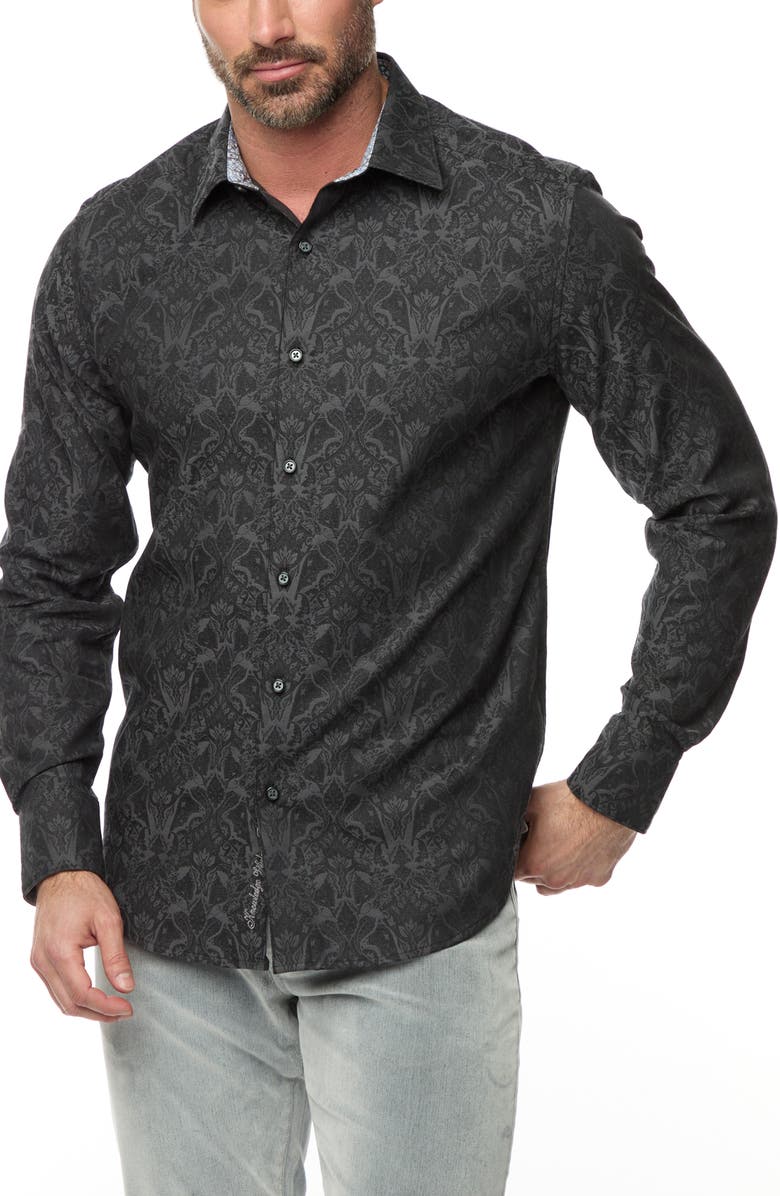 Robert Graham Highland Classic Fit Tapestry Print Cotton Button-Up Shirt, Main, color, 