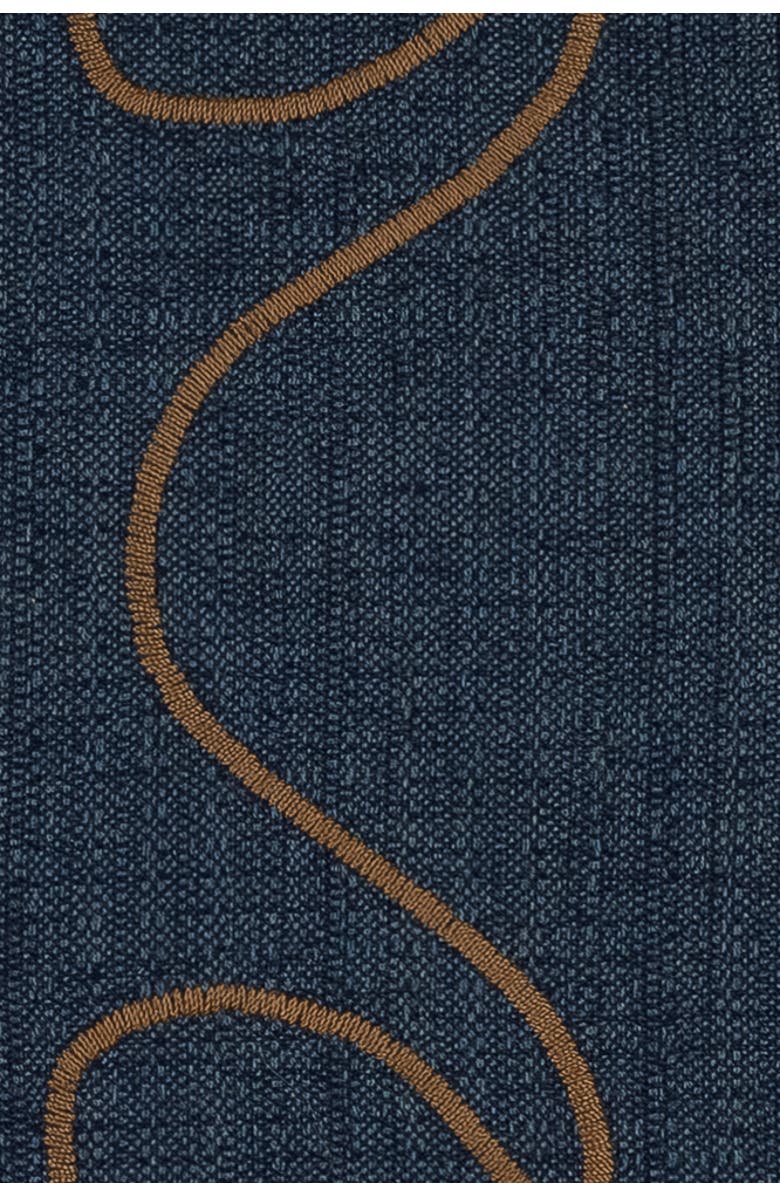 Elaine Smith Denim Days Hand Embroidered Indoor & Outdoor Woven Accent Pillow, Alternate, color, Denim