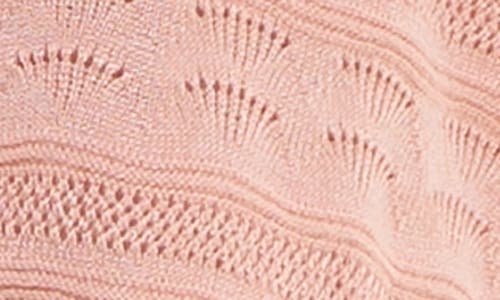 Nina Leonard Pointelle Stitch Short Sleeve Bolero In Blush