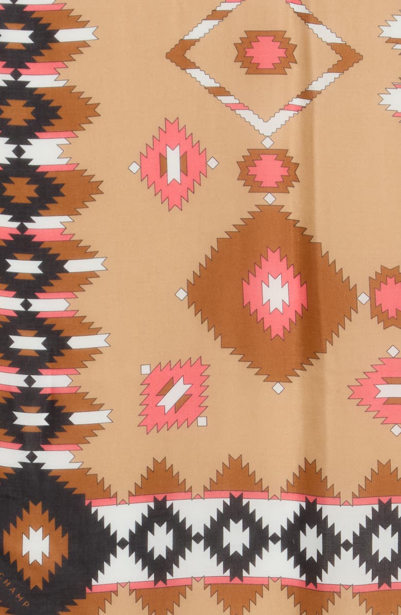 Longchamp Nomad Print Scarf, Alternate, color, Camel