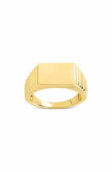 Sterling Forever Reta Polished Signet Ring