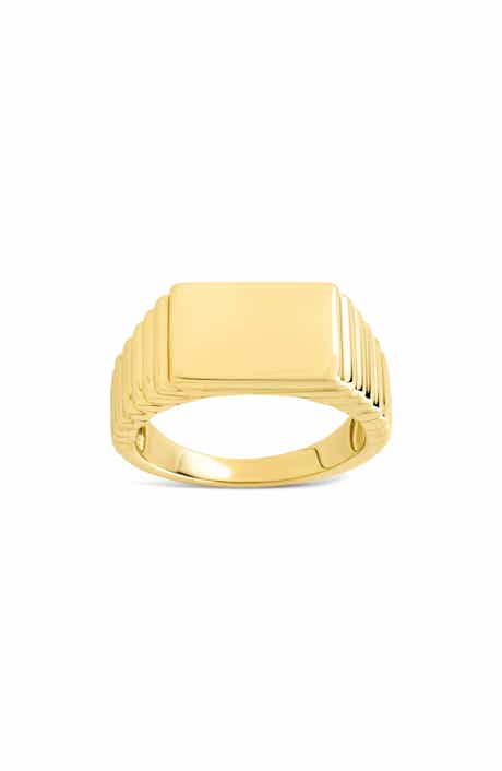 Sterling Forever Reta Polished Signet Ring