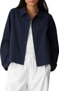 Eileen Fisher Check Stretch Cotton Jacket