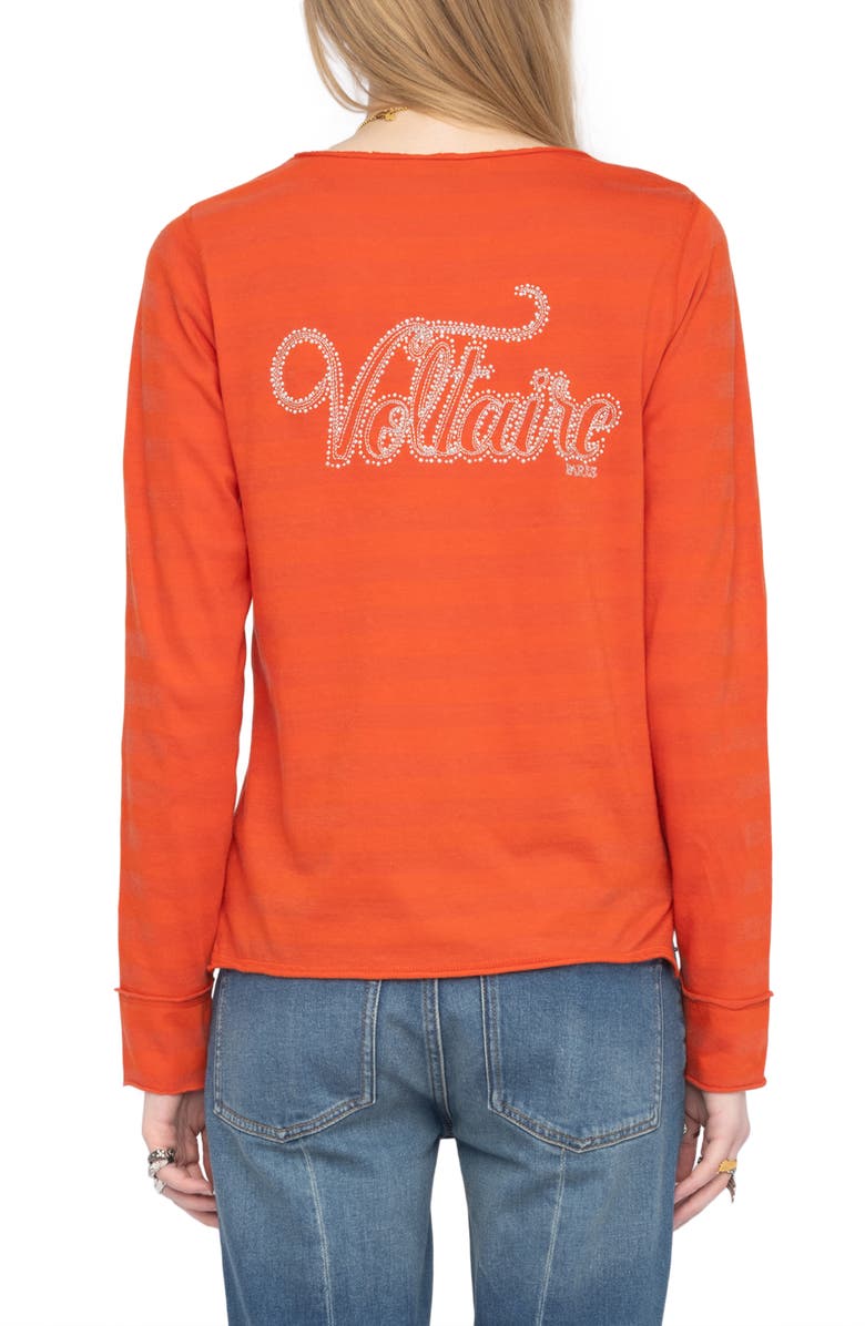 Zadig & Voltaire Tunisien Voltaire Stripe Top, Alternate, color, Spice