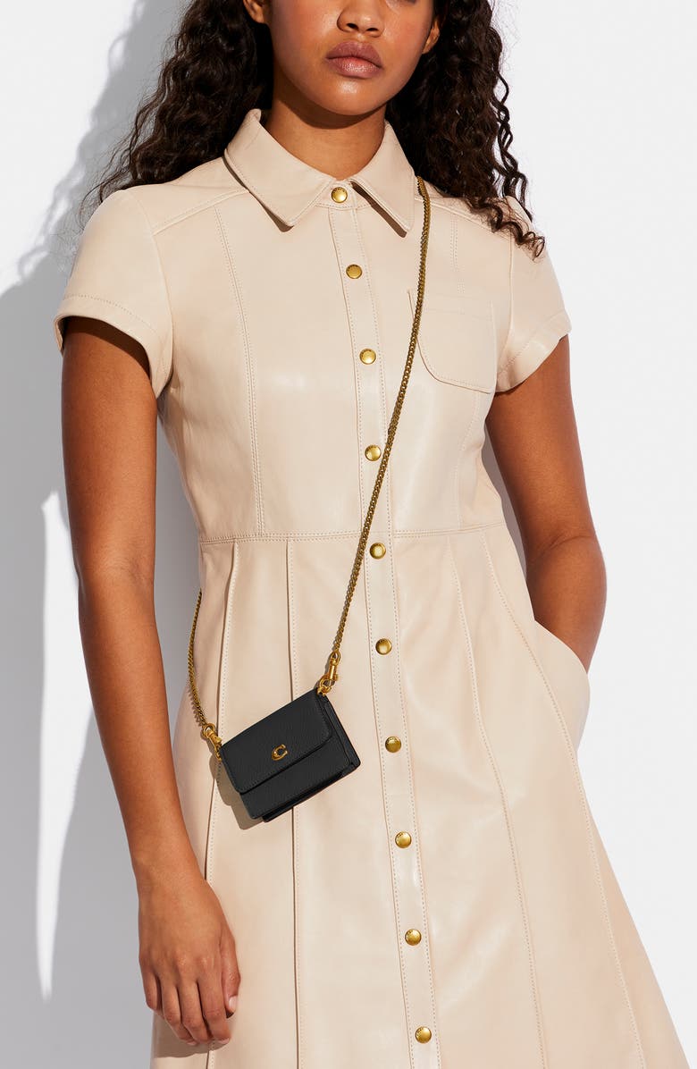 COACH Refined Calfskin Half Flap Crossbody Card Case, Alternate, color, 