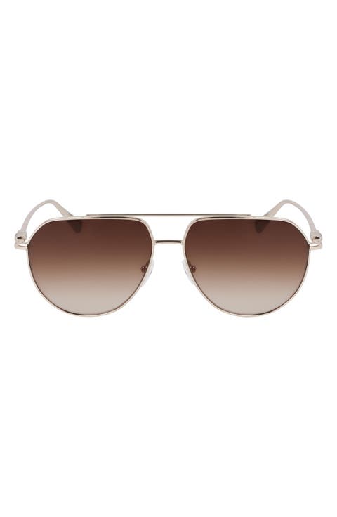 Roseau 57mm Gradient Aviator Sunglasses
