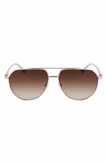 Longchamp Roseau 57mm Gradient Aviator Sunglasses