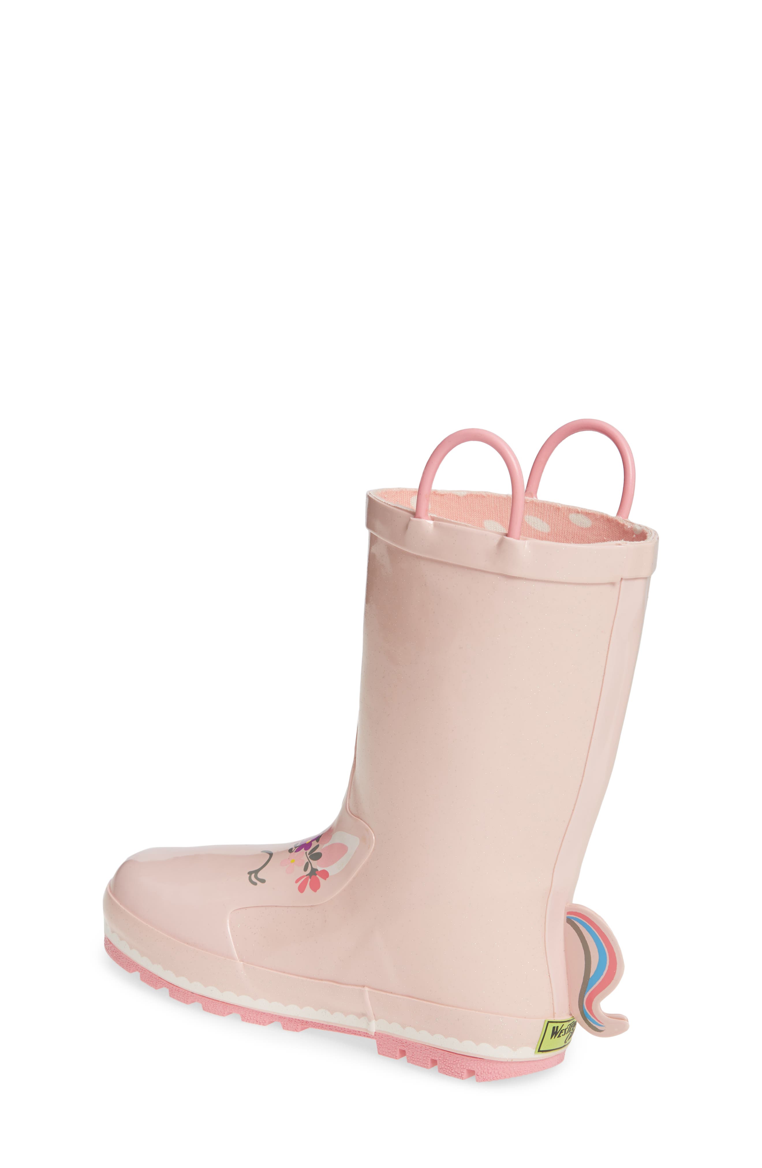 Western Chief Unity Unicorn Waterproof Rain Boot, Alternate, color, Soft Rose