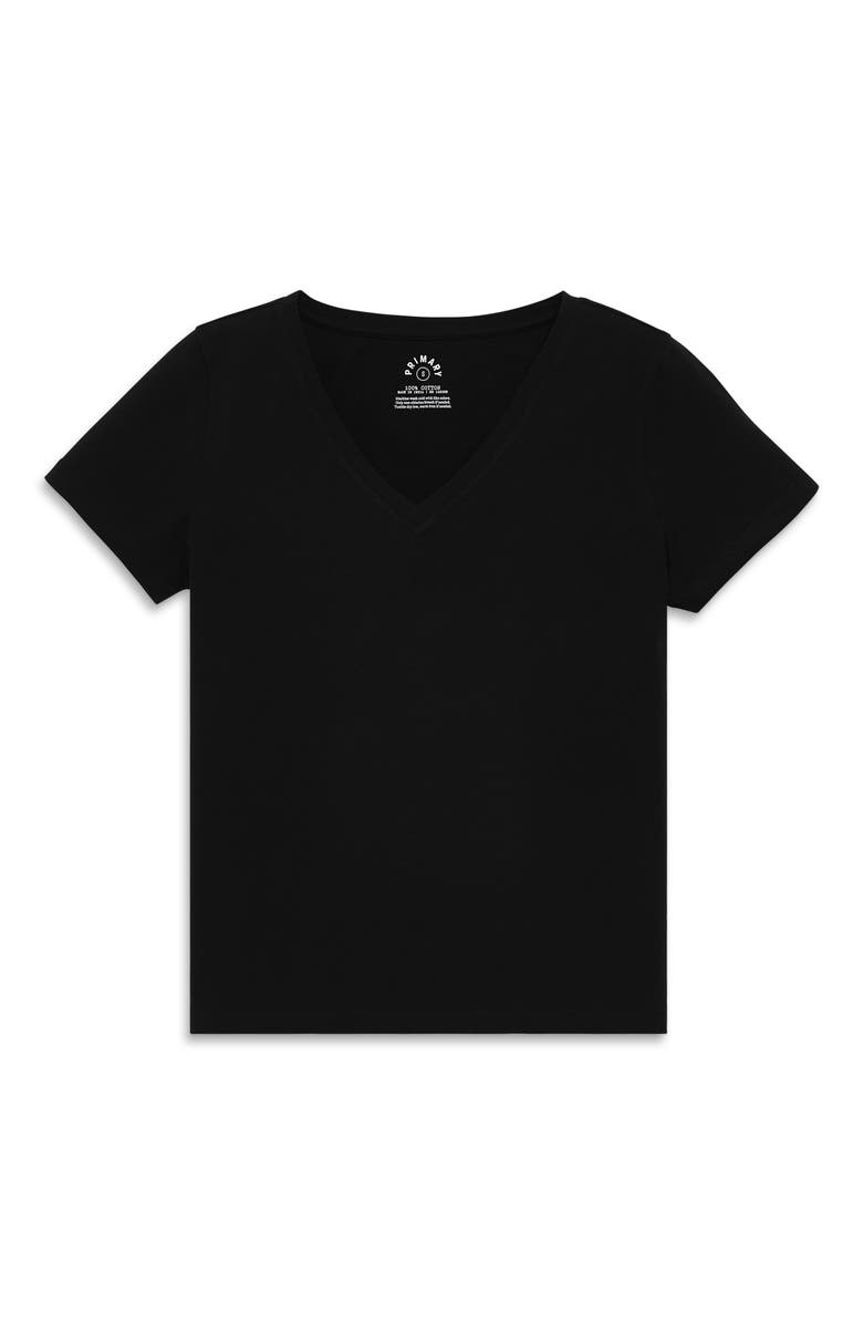 Primary Adult Easy V-Neck Tee, Main, color, Black