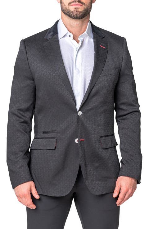 Socrates Black Geometric Sport Coat