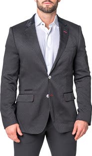 Maceoo Socrates Black Geometric Sport Coat