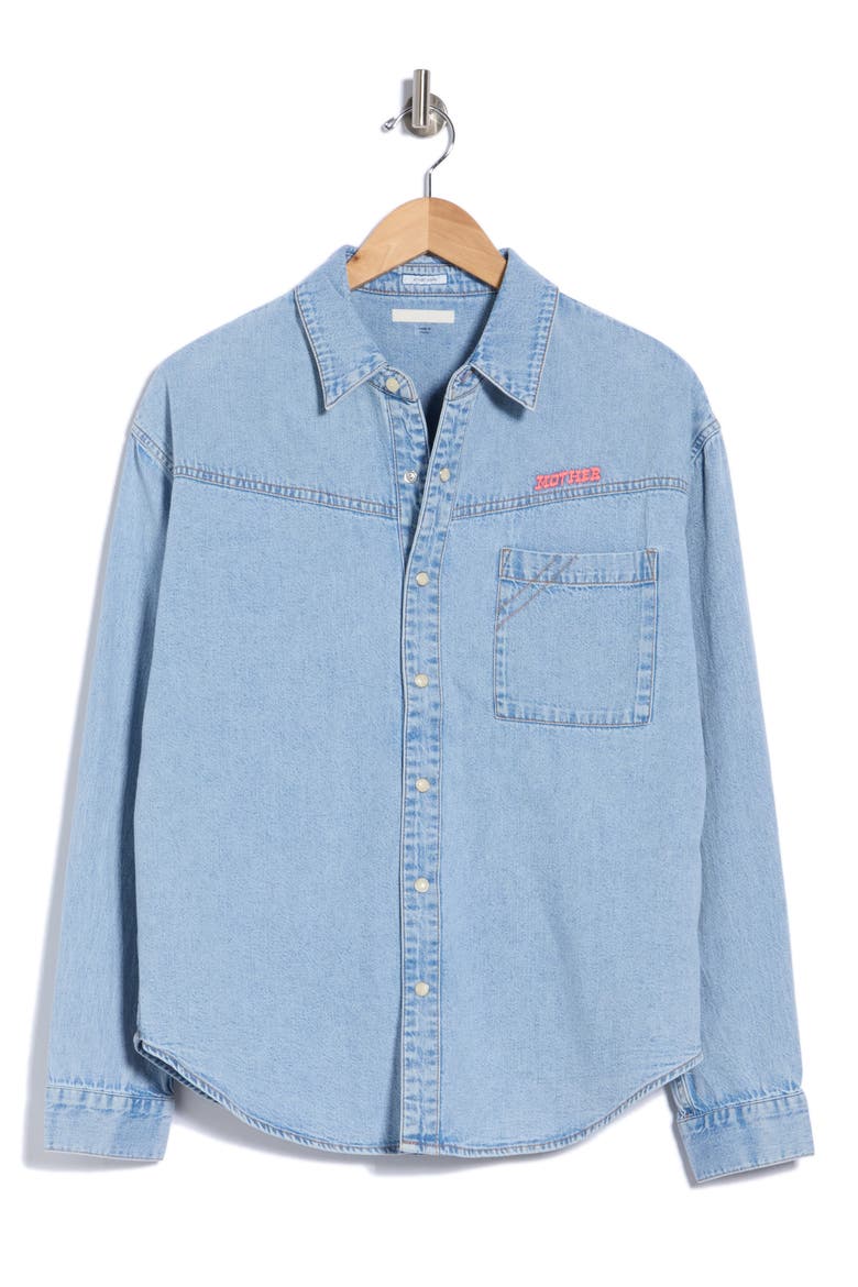 The Big Splash Cotton Denim Shirt, Main, color, WAKE AND LAKE