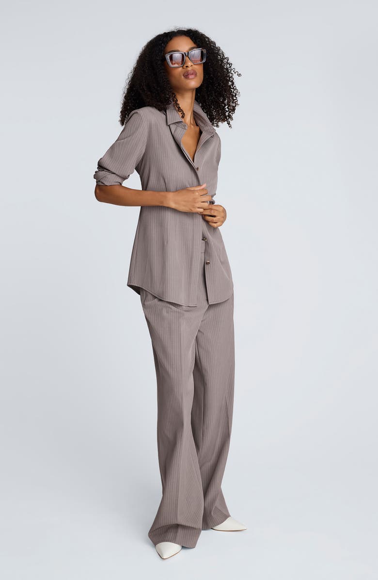 Kenneth Cole Stripe Shirt, Alternate, color, Brown Sugar Heather