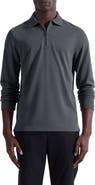 Bugatchi Ottoman Rib Half Zip Long Sleeve Polo