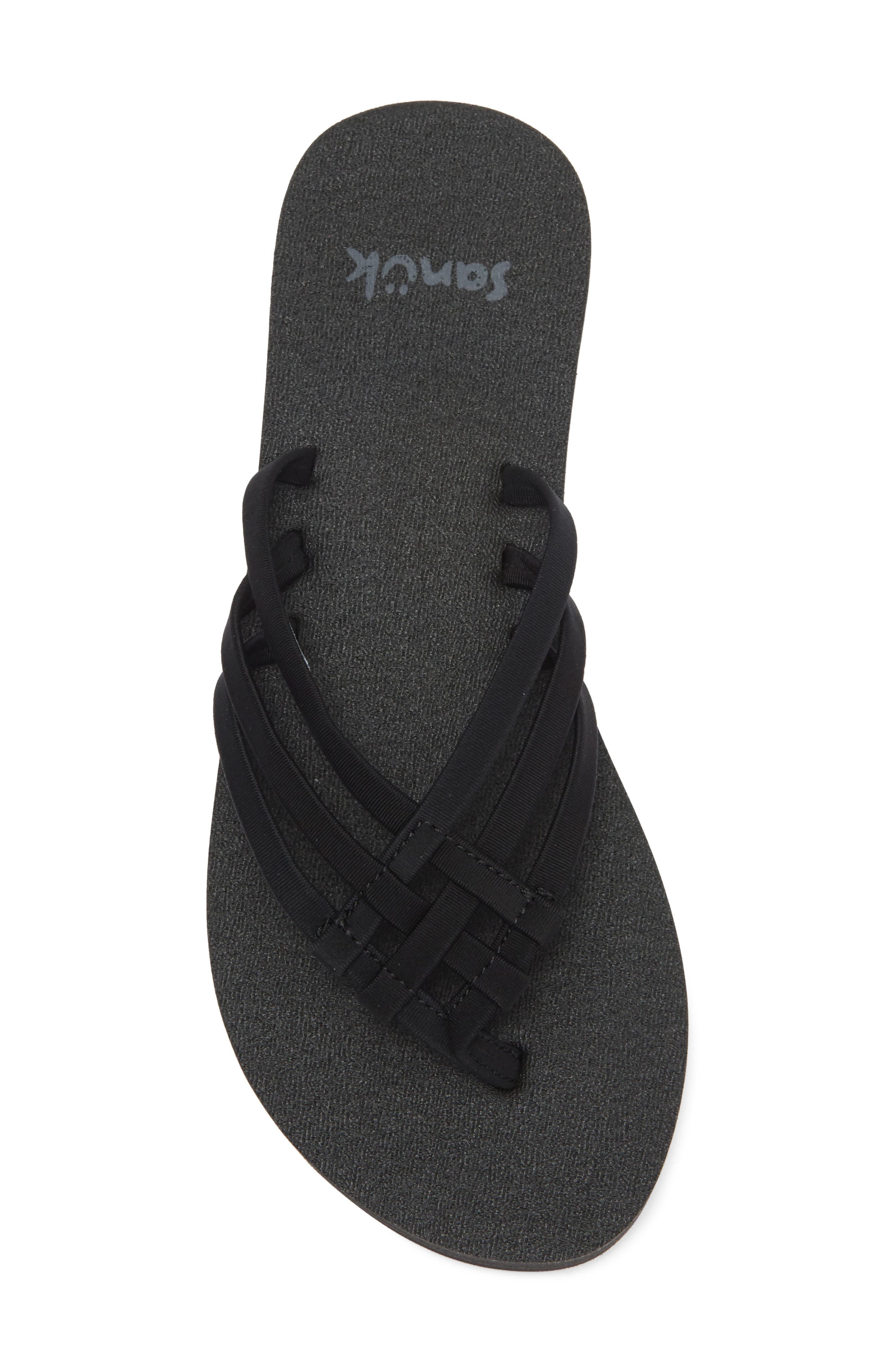 Sanuk Yoga Sandy II Flip Flop, Alternate, color, Black