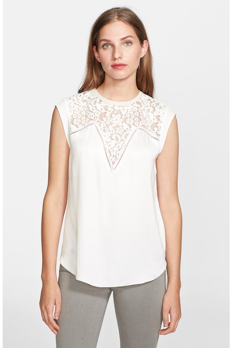 Lace Mix Top, Main, color, CHALK