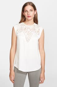 Rebecca Taylor Lace Mix Top