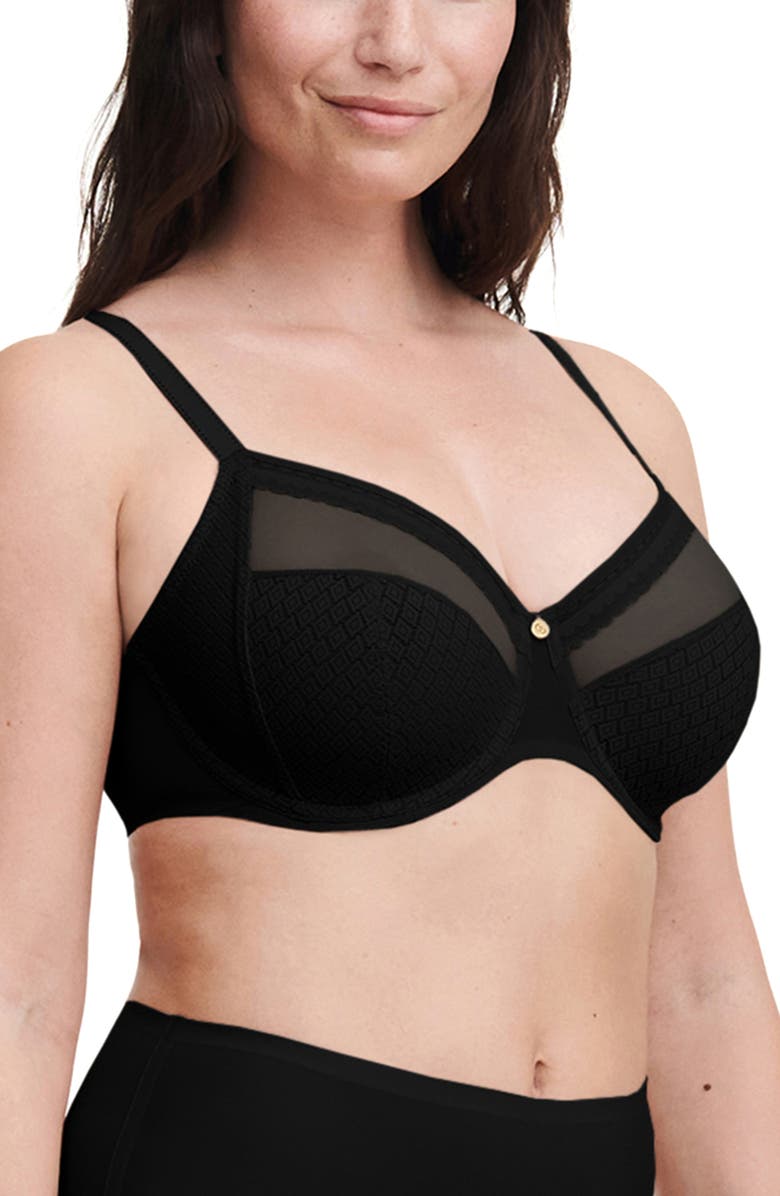 Chantelle Lingerie Lucie Lace Full Coverage Underwire Bra, Alternate, color, Black